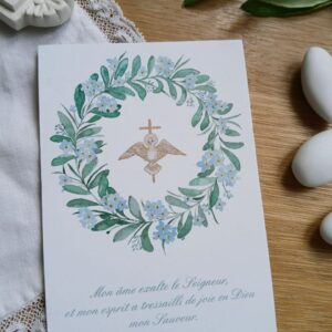Image pieuse - Esprit-Saint et myosotis