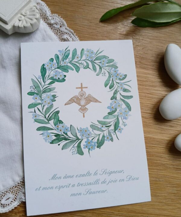 Image pieuse - Esprit-Saint et myosotis