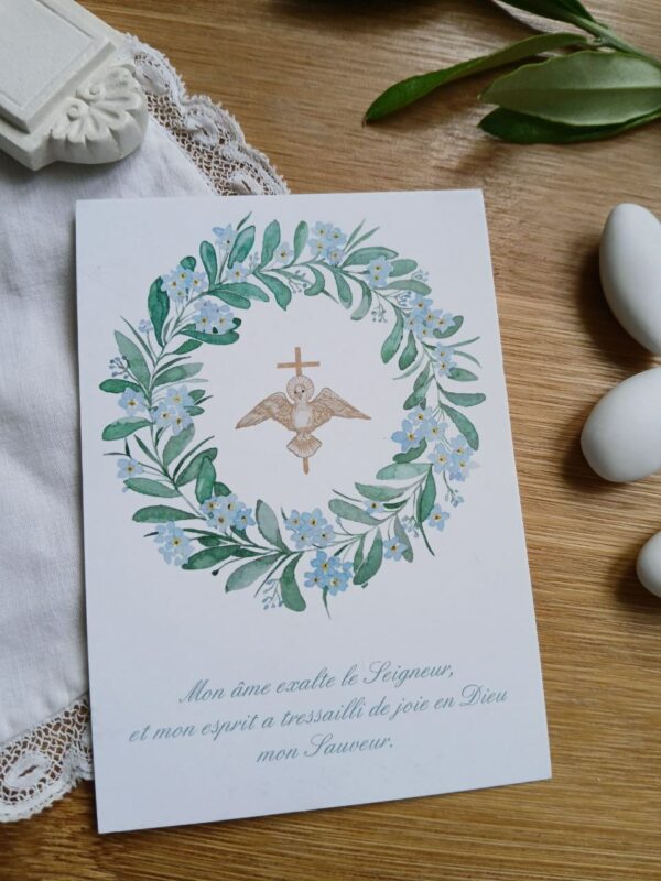 Image pieuse - Esprit-Saint et myosotis