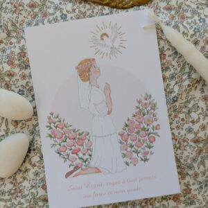 Image pieuse - Confirmation fille renoncules