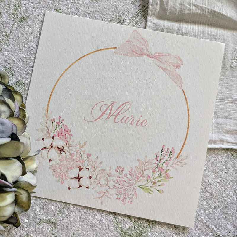 Faire-part coton rose