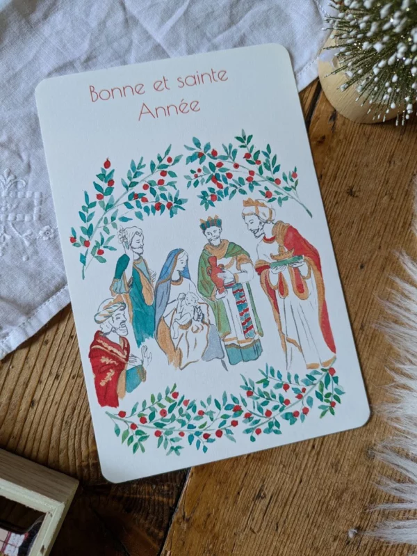 Papier texturé blanc, idéal pour l’écriture. 10,5 cm x 14,8 cm Vendue avec enveloppe en papier kraft ou crème selon arrivage