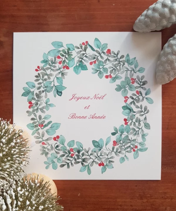 Carte - Couronne de Noël