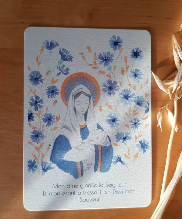 Carte - Vierge aux bleuets