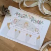 Carte postale d'anges peints à l'aquarelle, qui chantent à Noël.