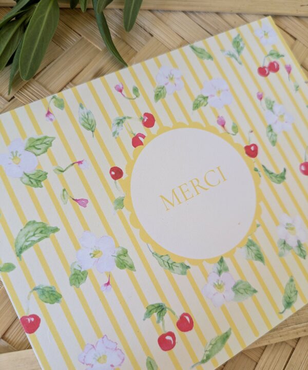 Carte de remerciement Fruits d'été 13,9 x 10,7 cm pour naissance, cadeau, faire-part, mariage