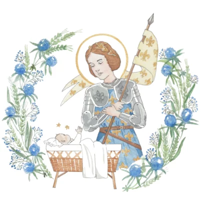 Faire-part de naissance sainte Jeanne d'Arc patronne de la France.