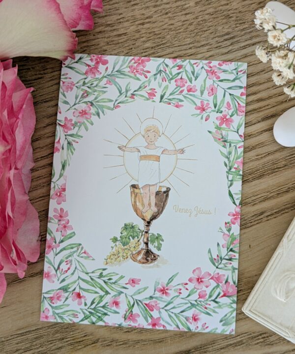 Image signet de communion laurier rose