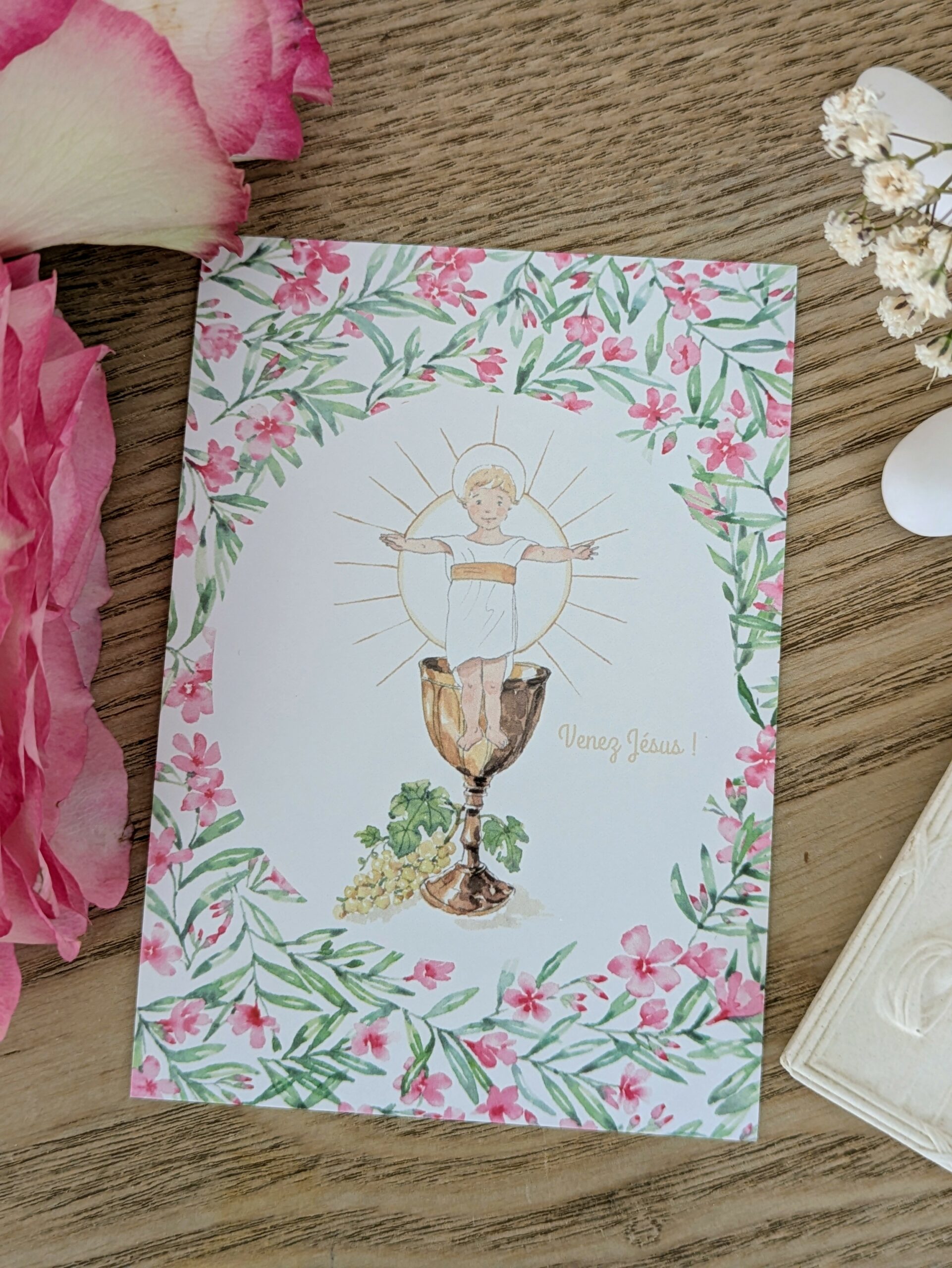 Image signet de communion laurier rose