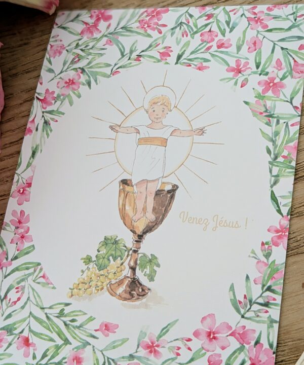 Image signet de communion laurier rose