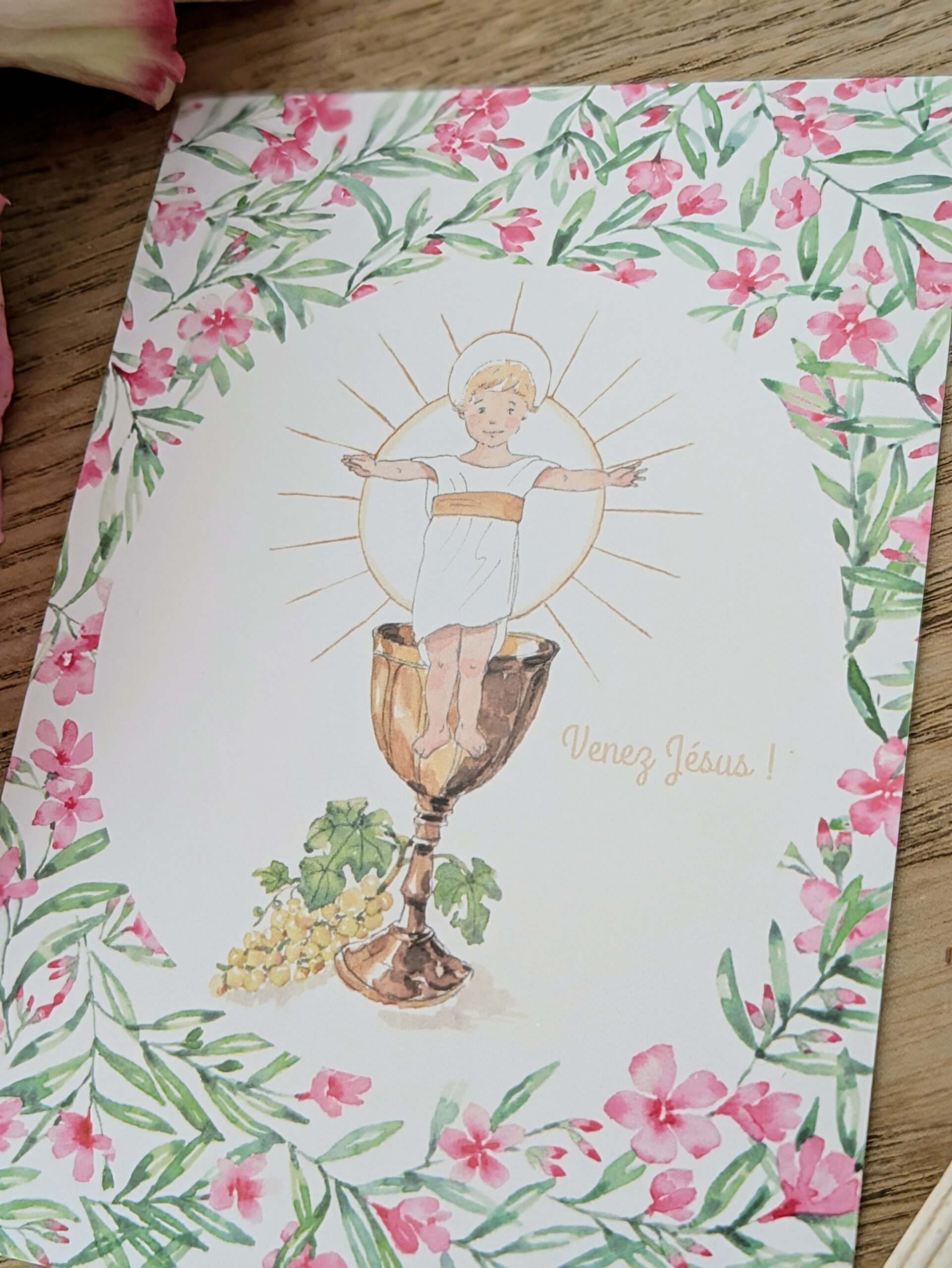 Image signet de communion laurier rose